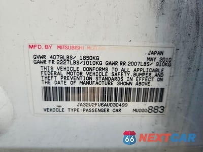 Zdjęcie 12 z 12 samochodu: 2010 MITSUBISHI LANCER ES VIN:JA32U2FU6AU030499 - miniatura