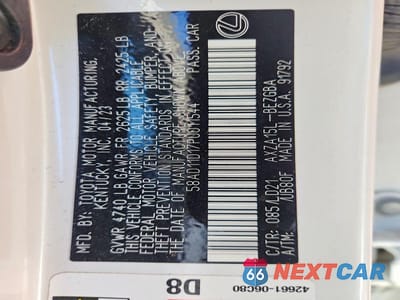 Zdjęcie 12 z 12 samochodu: 2023 LEXUS ES 250 BASE VIN:58AD11D17PU011544 - miniatura