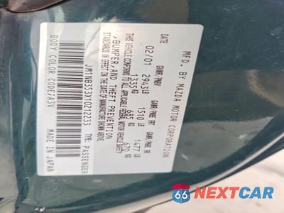 Zdjęcie 12 z 12 samochodu: 2001 MAZDA MX-5 MIATA BASE VIN:JM1NB353X10212233 - miniatura