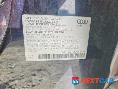 Zdjęcie 14 z 14 samochodu: 2016 AUDI Q5 PREMIUM PLUS VIN:WA1L2AFP3GA052920 - miniatura