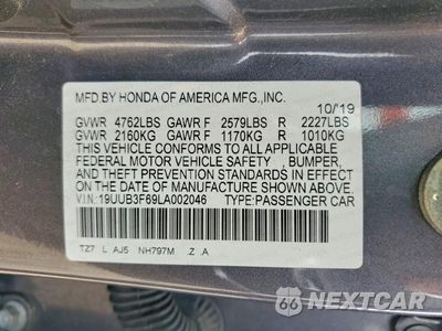Zdjęcie 12 z 12 samochodu: 2020 ACURA TLX TECHNOLOGY VIN:19UUB3F69LA002046 - miniatura