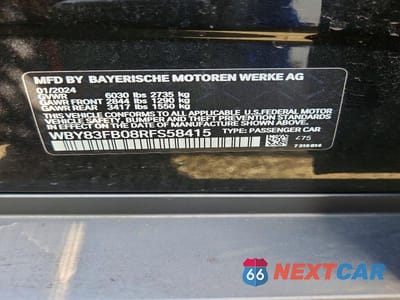 Zdjęcie 12 z 12 samochodu: 2024 BMW I4 XDRIVE 40 VIN:WBY83FB08RFS58415 - miniatura