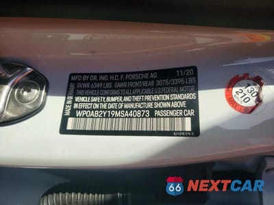 Zdjęcie 12 z 12 samochodu: 2021 PORSCHE TAYCAN 4S VIN:WP0AB2Y19MSA40873 - miniatura