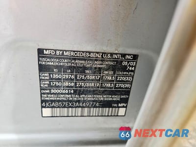 Zdjęcie 13 z 13 samochodu: 2003 MERCEDES-BENZ ML 350 VIN:4JGAB57EX3A449774 - miniatura