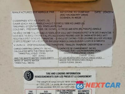 Zdjęcie 10 z 10 samochodu: 2003 KEYSTONE OUTBACK CAMPER VIN:4YDF31522EB453322 - miniatura
