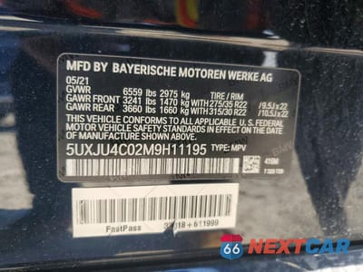 Zdjęcie 13 z 13 samochodu: 2021 BMW X5 M50I VIN:5UXJU4C02M9H11195 - miniatura