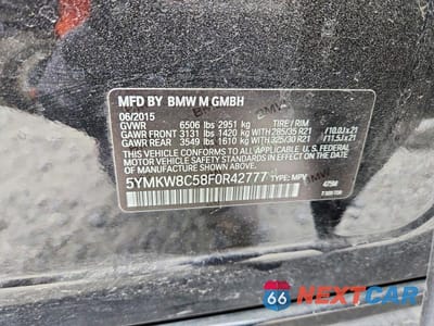 Zdjęcie 13 z 13 samochodu: 2015 BMW X6 M VIN:5YMKW8C58F0R42777 - miniatura