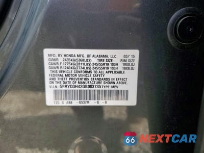 Zdjęcie 13 z 13 samochodu: 2016 ACURA MDX TECHNOLOGY VIN:5FRYD3H42GB003735 - miniatura