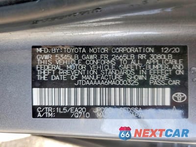 Zdjęcie 12 z 12 samochodu: 2021 TOYOTA MIRAI XLE VIN:JTDAAAAA6MA000325 - miniatura