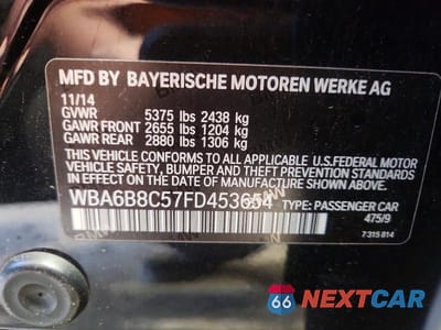 Zdjęcie 12 z 12 samochodu: 2015 BMW 640 XI GRAN COUPE VIN:WBA6B8C57FD453654 - miniatura