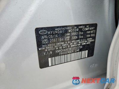 Zdjęcie 12 z 12 samochodu: 2014 HYUNDAI ELANTRA SE VIN:KMHDH4AE9EU210734 - miniatura
