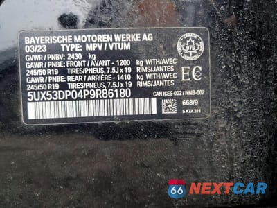 Zdjęcie 14 z 14 samochodu: 2023 BMW X3 XDRIVE30I VIN:5UX53DP04P9R86180 - miniatura