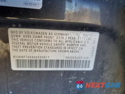 Zdjęcie 12 z 12 samochodu: 2010 VOLKSWAGEN CC SPORT VIN:WVWMP7ANXAE550617 - miniatura