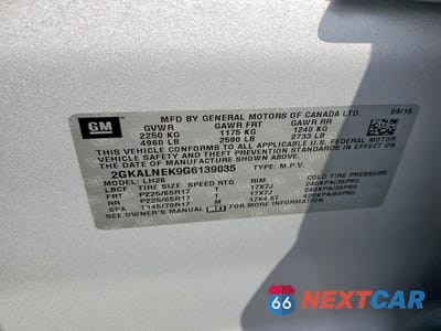 Zdjęcie 12 z 12 samochodu: 2016 GMC TERRAIN SLE VIN:2GKALNEK9G6139035 - miniatura