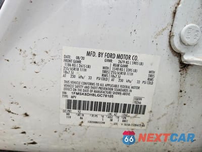 Zdjęcie 12 z 12 samochodu: 2020 FORD EXPLORER XLT VIN:1FMSK8DH8LGC78105 - miniatura