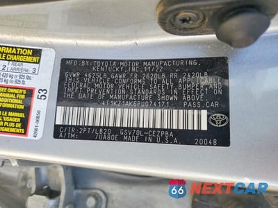 Zdjęcie 12 z 12 samochodu: 2023 TOYOTA CAMRY XSE V6 VIN:4T1KZ1AK6PU074171 - miniatura