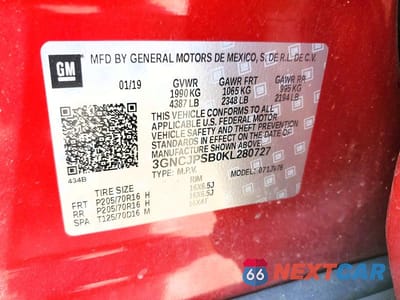 Zdjęcie 13 z 13 samochodu: 2019 CHEVROLET TRAX 1LT VIN:3GNCJPSB0KL280727 - miniatura