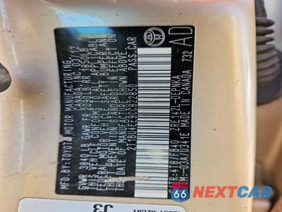 Zdjęcie 12 z 12 samochodu: 2012 TOYOTA COROLLA LE VIN:2T1BU4EE9CC822850 - miniatura