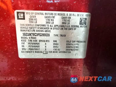 Zdjęcie 12 z 12 samochodu: 2015 CHEVROLET SILVERADO K1500 HIGH COUNTRY VIN:3GCUKTEC3FG286639 - miniatura