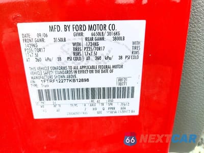 Zdjęcie 12 z 12 samochodu: 2007 FORD F150 VIN:1FTRF12277KB12898 - miniatura