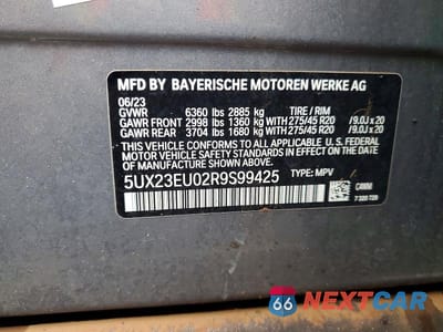 Zdjęcie 13 z 13 samochodu: 2024 BMW X5 XDRIVE40I VIN:5UX23EU02R9S99425 - miniatura