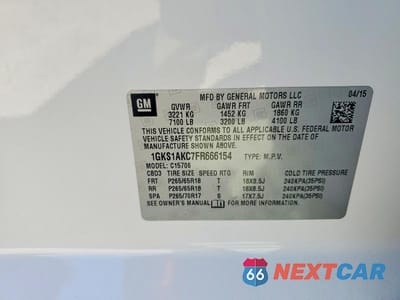 Zdjęcie 14 z 14 samochodu: 2015 GMC YUKON SLE VIN:1GKS1AKC7FR666154 - miniatura