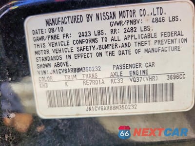 Zdjęcie 12 z 12 samochodu: 2011 INFINITI G37 SEDAN X VIN:JN1CV6AR8BM350232 - miniatura