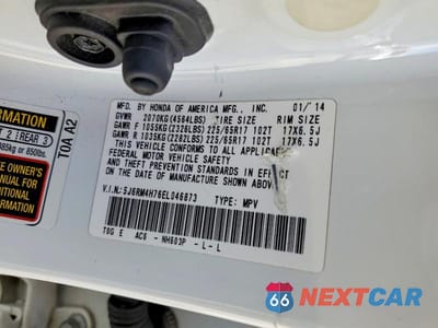 Zdjęcie 14 z 14 samochodu: 2014 HONDA CR-V EXL VIN:5J6RM4H76EL046873 - miniatura