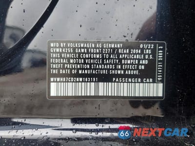 Zdjęcie 12 z 12 samochodu: 2022 VOLKSWAGEN GTI S VIN:WVWH87CD2NW163191 - miniatura