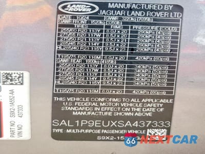 Zdjęcie 13 z 13 samochodu: 2025 LAND ROVER RANGE ROVER SPORT SE VIN:SAL1P9EUXSA437333 - miniatura