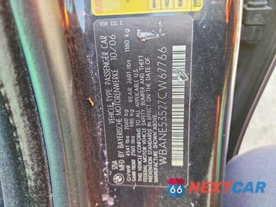 Zdjęcie 12 z 12 samochodu: 2007 BMW 525 I VIN:WBANE53527CW67766 - miniatura