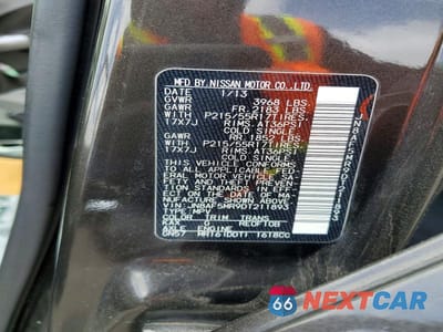 Zdjęcie 12 z 12 samochodu: 2013 NISSAN JUKE S VIN:JN8AF5MR9DT211893 - miniatura