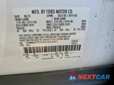 Zdjęcie 13 z 13 samochodu: 2021 FORD EXPLORER LIMITED VIN:1FMSK7FH6MGB83891 - miniatura