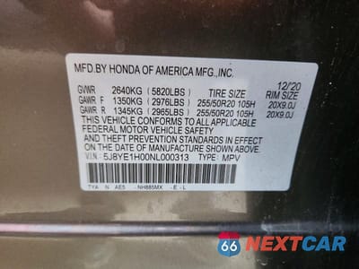 Zdjęcie 13 z 13 samochodu: 2022 ACURA MDX A-SPEC VIN:5J8YE1H00NL000313 - miniatura