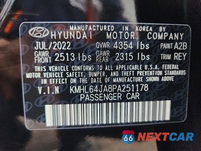 Zdjęcie 12 z 12 samochodu: 2023 HYUNDAI SONATA SEL VIN:KMHL64JA8PA251178 - miniatura