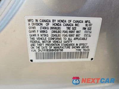 Zdjęcie 12 z 12 samochodu: 2008 HONDA RIDGELINE RTX VIN:2HJYK16368H519786 - miniatura