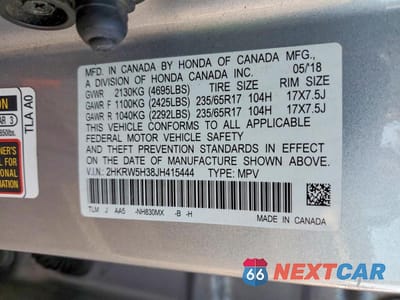 Zdjęcie 13 z 13 samochodu: 2018 HONDA CR-V LX VIN:2HKRW5H38JH415444 - miniatura