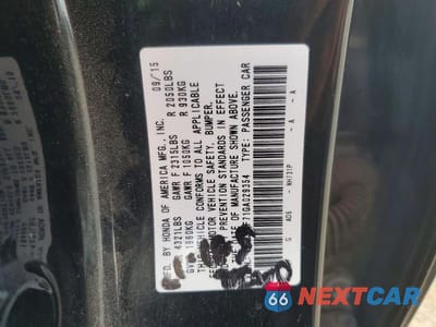 Zdjęcie 12 z 12 samochodu: 2016 HONDA ACCORD EX VIN:1HGCR2F71GA029354 - miniatura