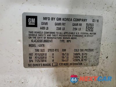 Zdjęcie 13 z 13 samochodu: 2018 BUICK ENCORE ESSENCE VIN:KL4CJGSB7JB665141 - miniatura