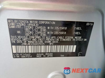 Zdjęcie 13 z 13 samochodu: 2016 TOYOTA RAV4 HV LIMITED VIN:JTMDJREV2GD029025 - miniatura