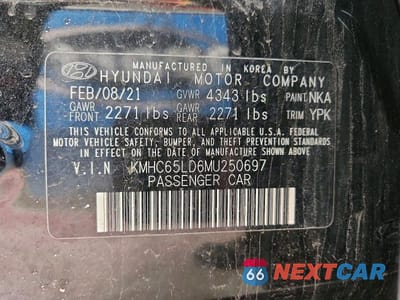 Zdjęcie 13 z 13 samochodu: 2021 HYUNDAI IONIQ SE VIN:KMHC65LD6MU250697 - miniatura