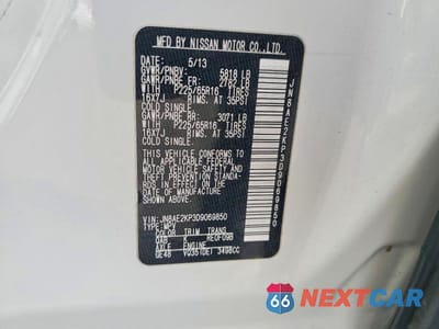 Zdjęcie 13 z 13 samochodu: 2013 NISSAN QUEST 3.5 S VIN:JN8AE2KP3D9069850 - miniatura