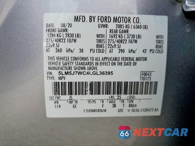 Zdjęcie 14 z 14 samochodu: 2020 LINCOLN AVIATOR RESERVE VIN:5LM5J7WC4LGL36395 - miniatura
