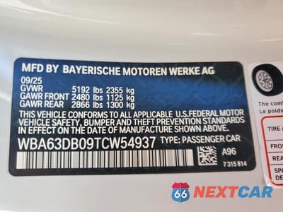 Zdjęcie 12 z 12 samochodu: 2026 BMW M440I VIN:WBA63DB09TCW54937 - miniatura