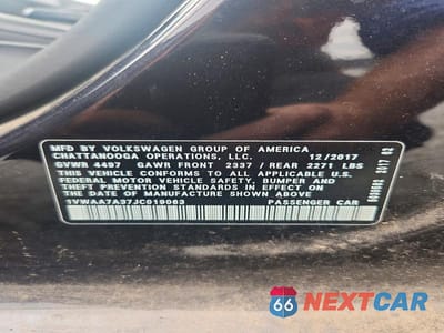Zdjęcie 13 z 13 samochodu: 2018 VOLKSWAGEN PASSAT S VIN:1VWAA7A37JC019063 - miniatura