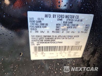Zdjęcie 13 z 13 samochodu: 2013 FORD EXPLORER XLT VIN:1FM5K8D87DGC37690 - miniatura