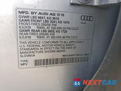 Zdjęcie 13 z 13 samochodu: 2019 AUDI Q7 PREMIUM VIN:WA1AAAF76KD012896 - miniatura