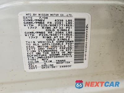 Zdjęcie 13 z 13 samochodu: 2009 NISSAN ROGUE S VIN:JN8AS58T09W041513 - miniatura