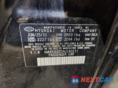 Zdjęcie 13 z 13 samochodu: 2010 HYUNDAI ELANTRA GLS VIN:KMHDU4AD3AU140211 - miniatura