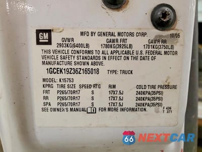 Zdjęcie 12 z 12 samochodu: 2006 CHEVROLET SILVERADO K1500 VIN:1GCEK19Z36Z165018 - miniatura
